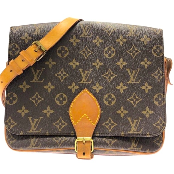 Louis Vuitton Cartouchiere Monogram MM Vintage LV Crossbody Messenger Bag/Pouch - Picture 8 of 15